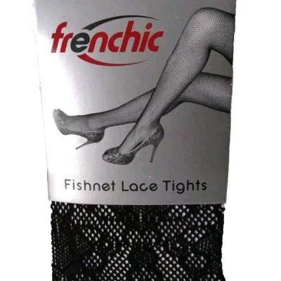 Frenchic Fishnet Crochet Lace Tights Pantyhose Black Queen 1X/2X Burlesque